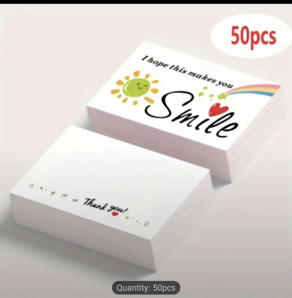 Double Sided Thank You Cards - 50pcs